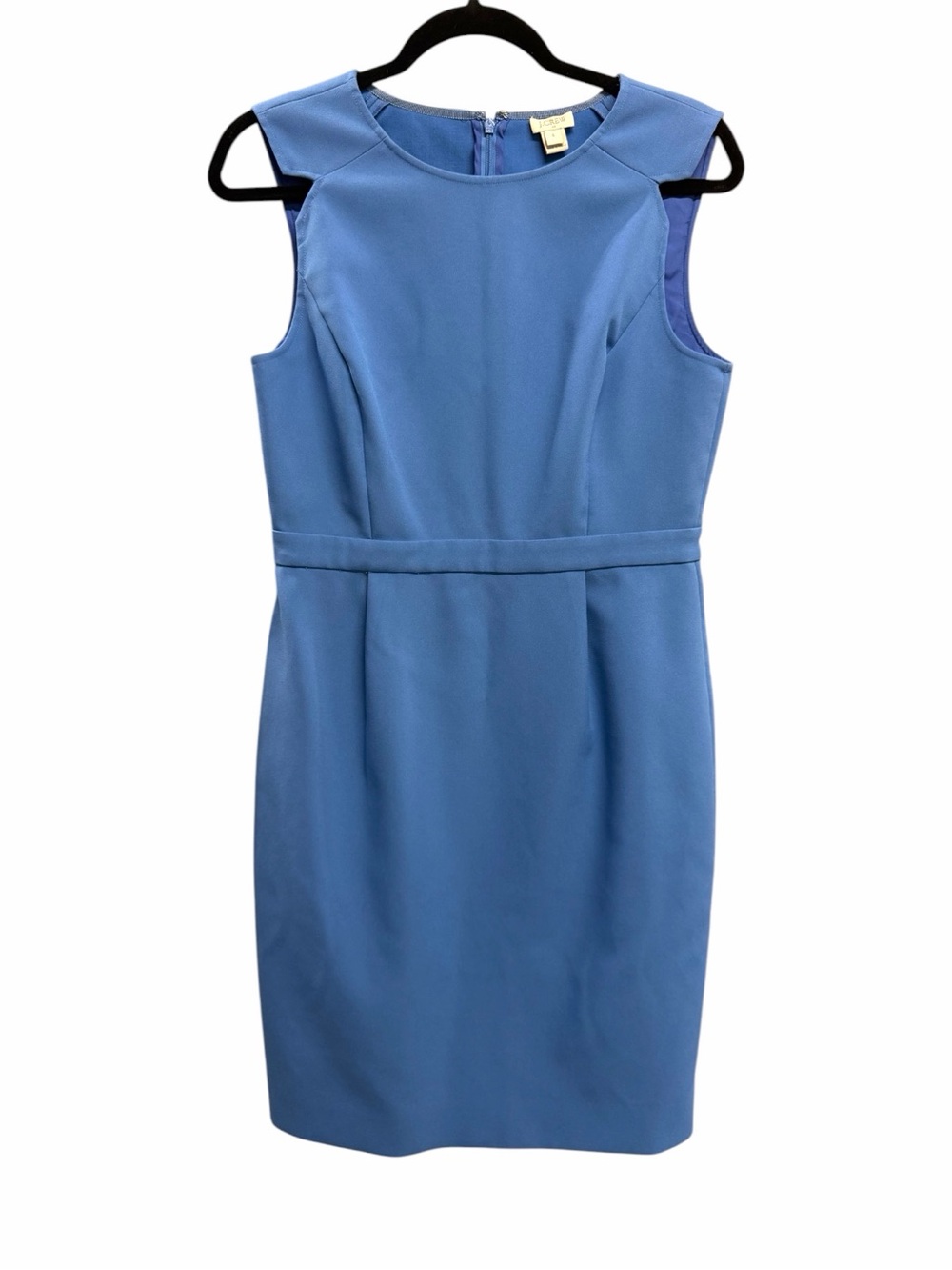 J. Crew Periwinkle Blue Midi Dress Sleeveless Sheath Cutout Empire Waist 6